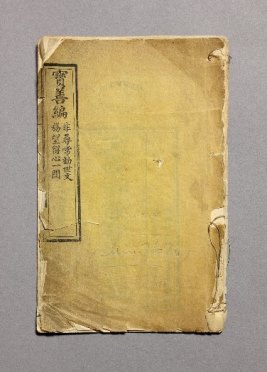 A yellow-ish manuscript page with Chinese markings on - there are notches on the edges