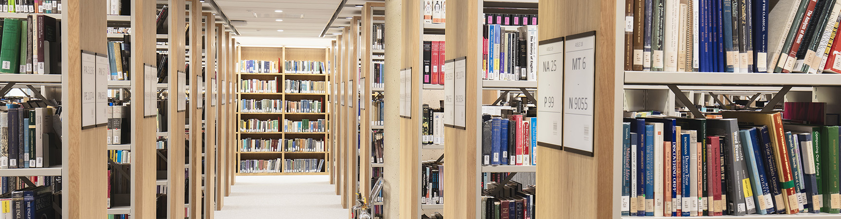 Bookshelves in the Humanities Library