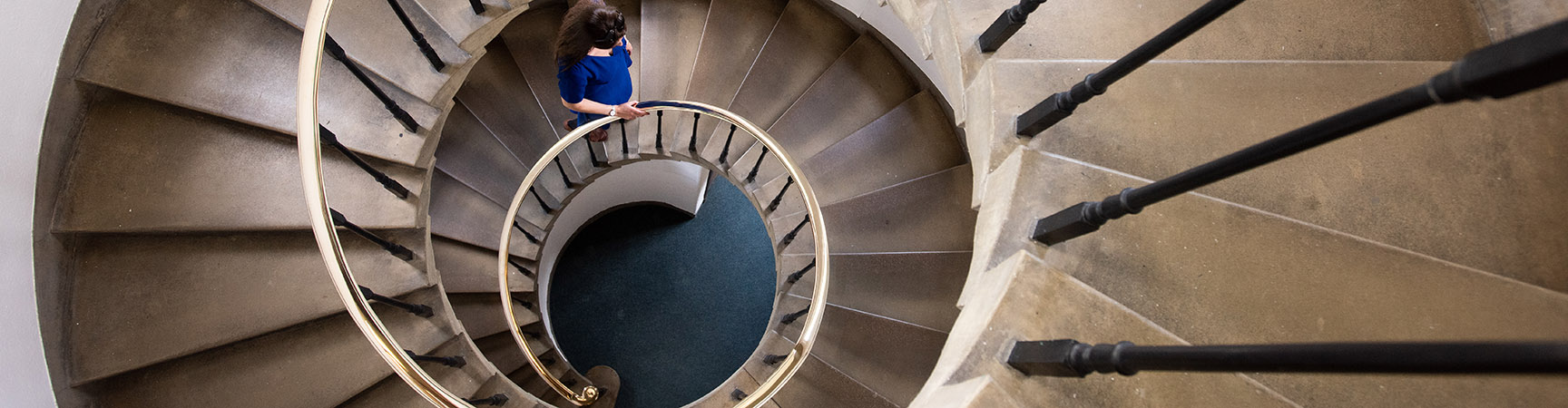 A detail of the spiral staircase