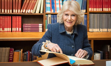 The Duchess of Cornwall views a book at the Bodleian Libraries