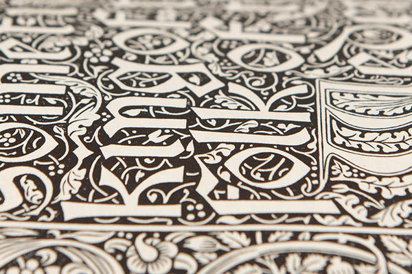 Detail of a decorative black and white print