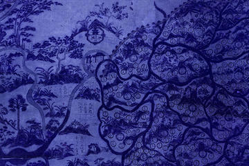 A Chinese map displayed in ultraviolet 